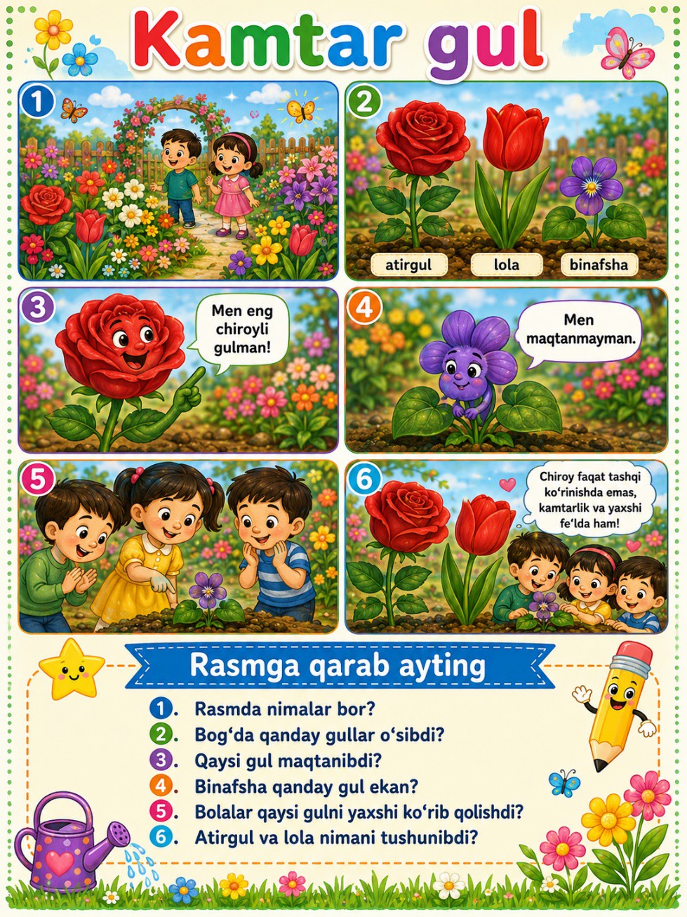 Kamtar gul — rasmli hikoya