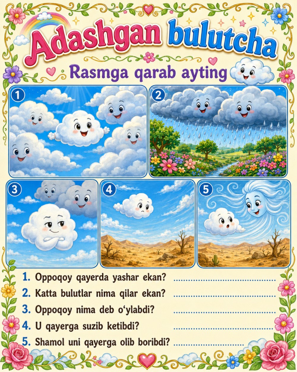 Adashgan bulutcha — rasmli hikoya