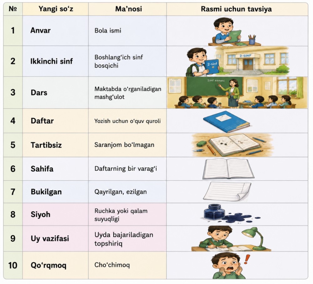 Yangi so'zlar