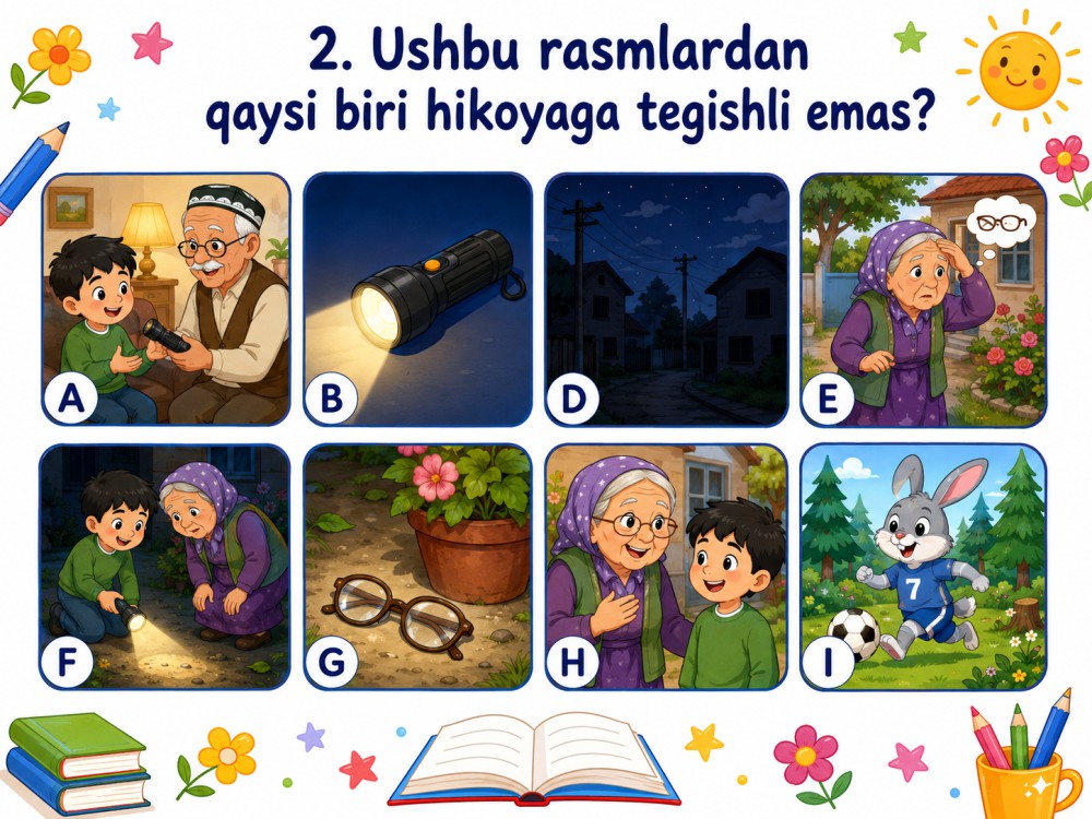 Sehrli fonarcha — rasmli topshiriq