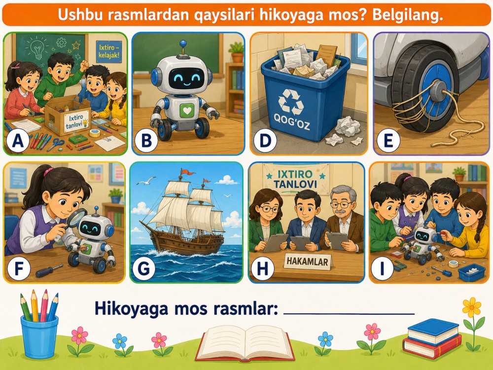 Robotga berilgan va'da — rasmli topshiriq